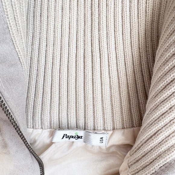 Y2K Faux Fur Zip-Up Cropped Vest Womens Size S Cream by Papaya - Picture 5 of 9